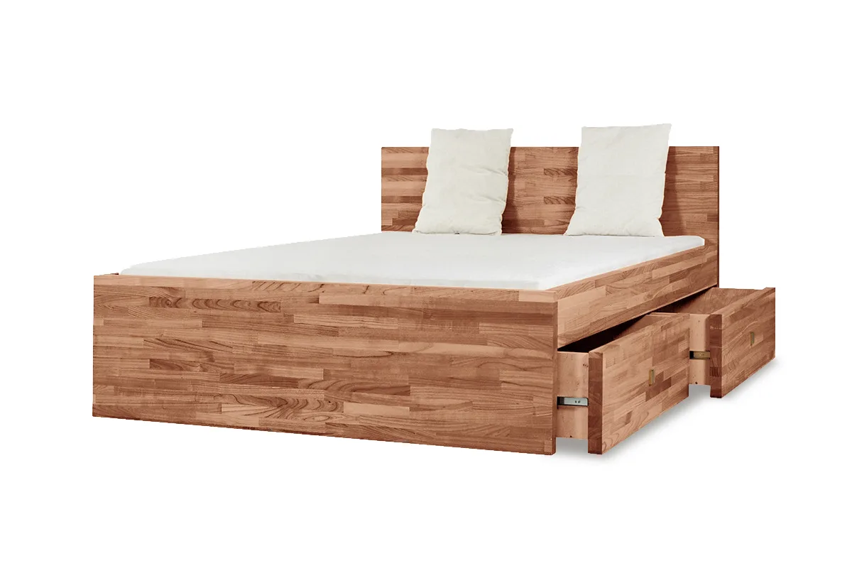 Schubladenbett Seattle Stabverleimt-Massivholz Rahmenhöhe 45cm