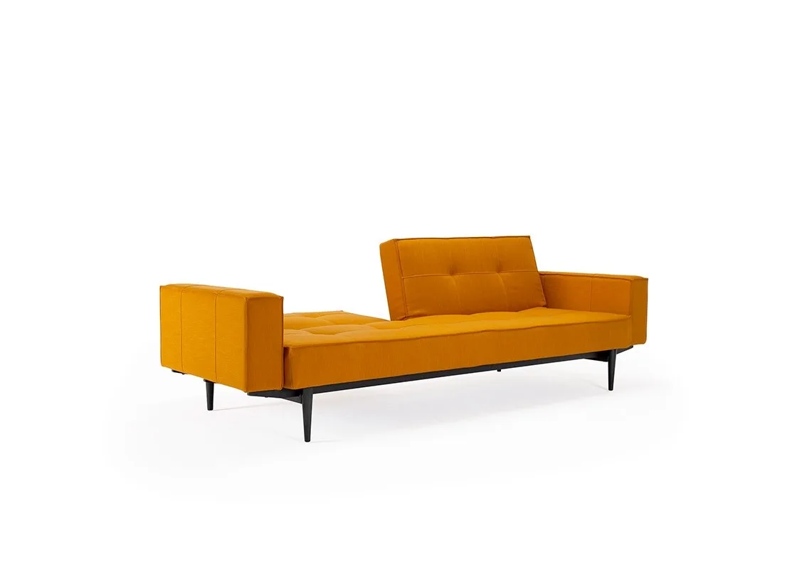 Schlafsofas-Schlafsofa Splitback Styletto, Beine Schwarzes Holz, Dess. 507 Elegance Burned Curry.jpg