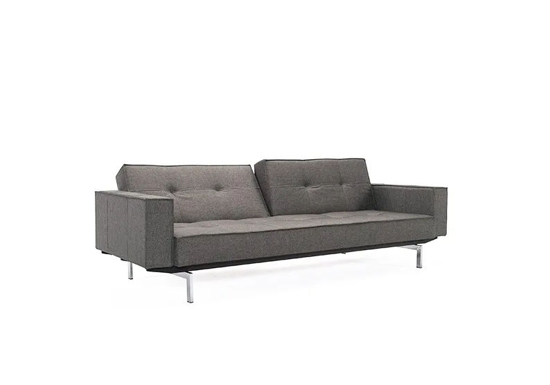 splitback-sofa-chrome-legs-216-flashtex-dark-grey-10_2 Schlafsofas-Schlafsofa Splitback Chrome mit Armlehnen dess.216
